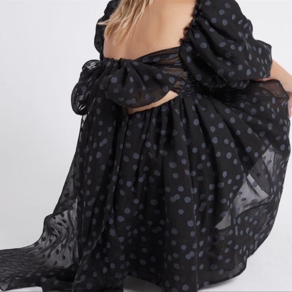 Aje La Piscine Silk Polka Dress with Bow Back